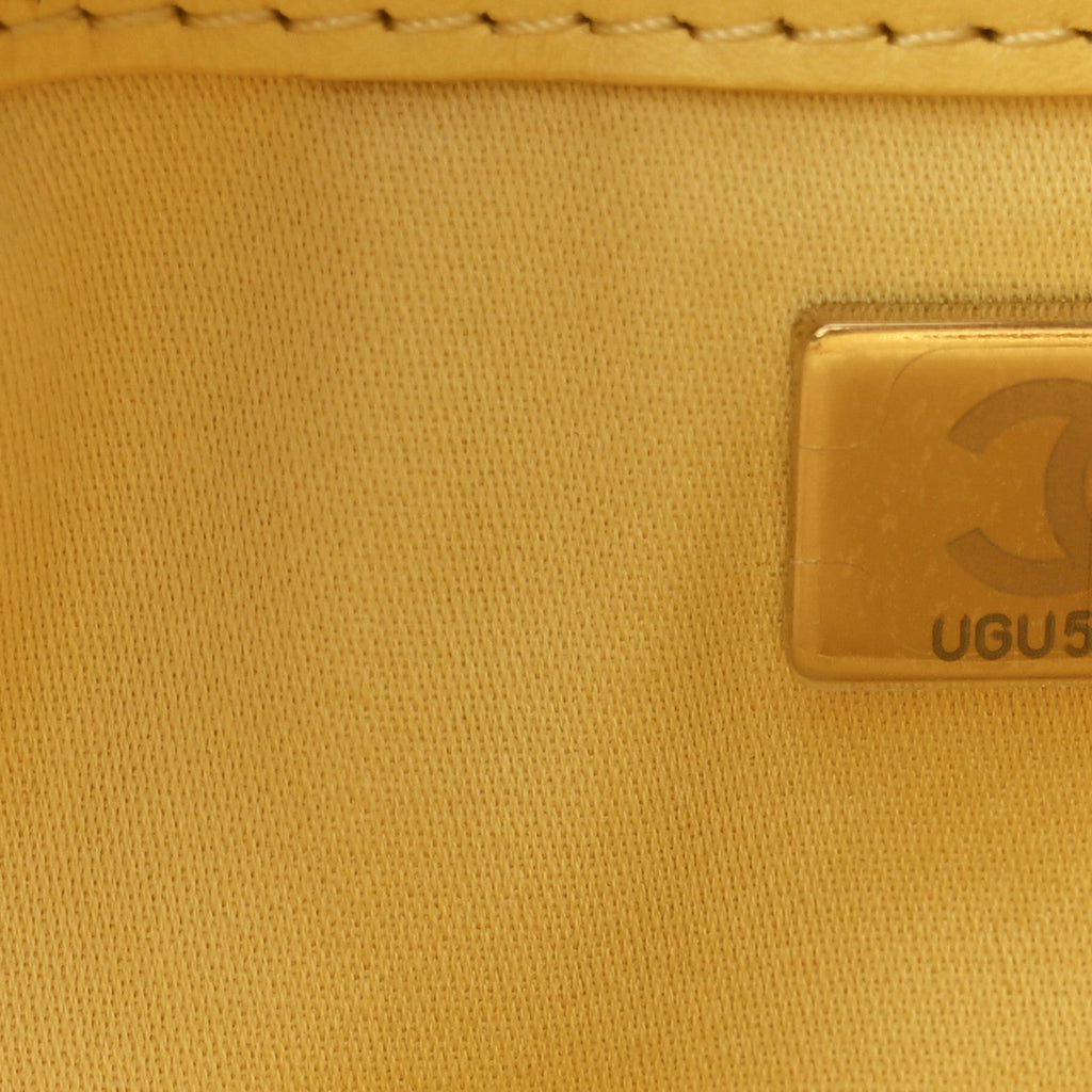 Suede Quilted Mini Chanel 25 Handbag Yellow