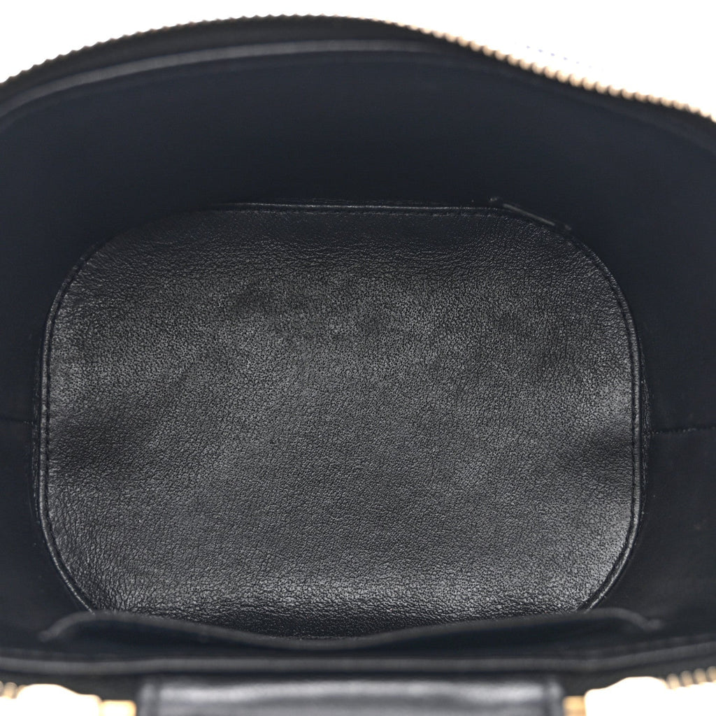 Lambskin Quilted Trendy Vanity Case Black