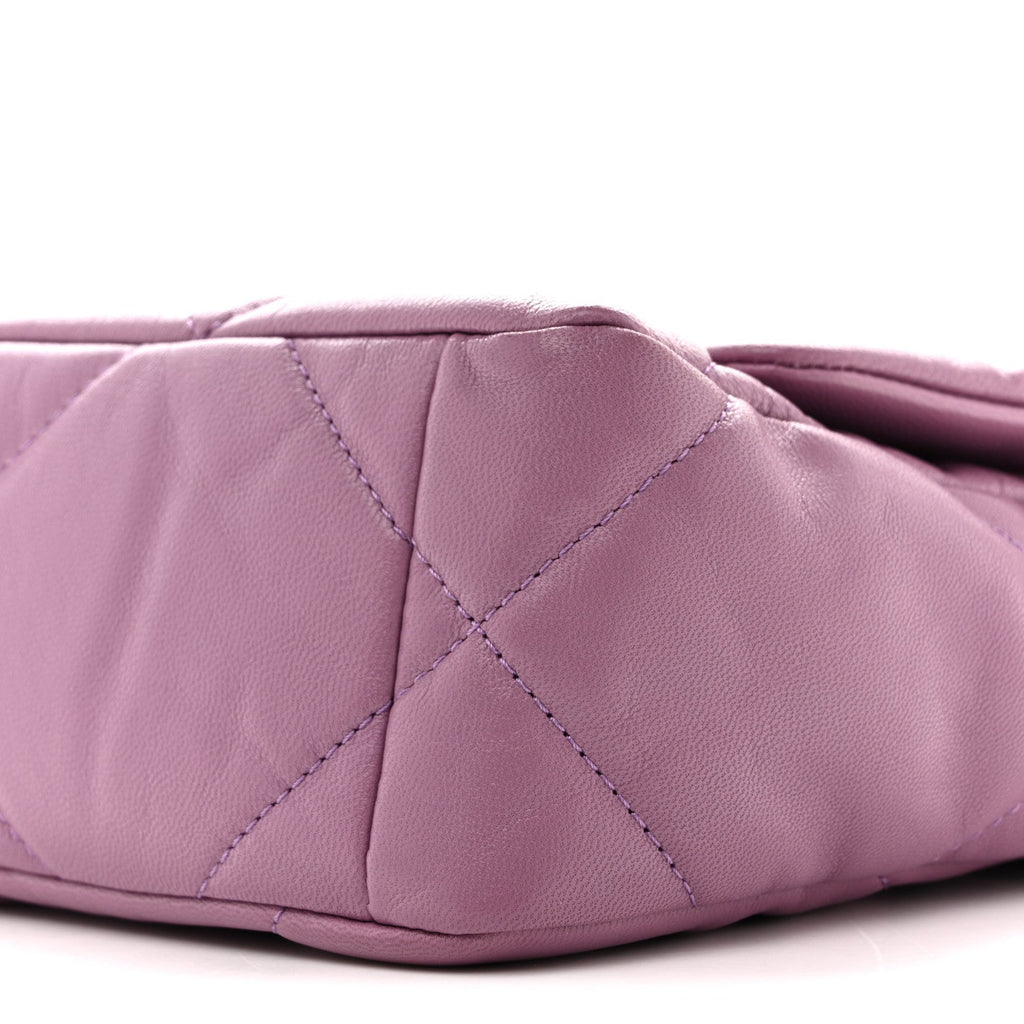 Goatskin Quilted Medium Chanel 19 Flap Purple