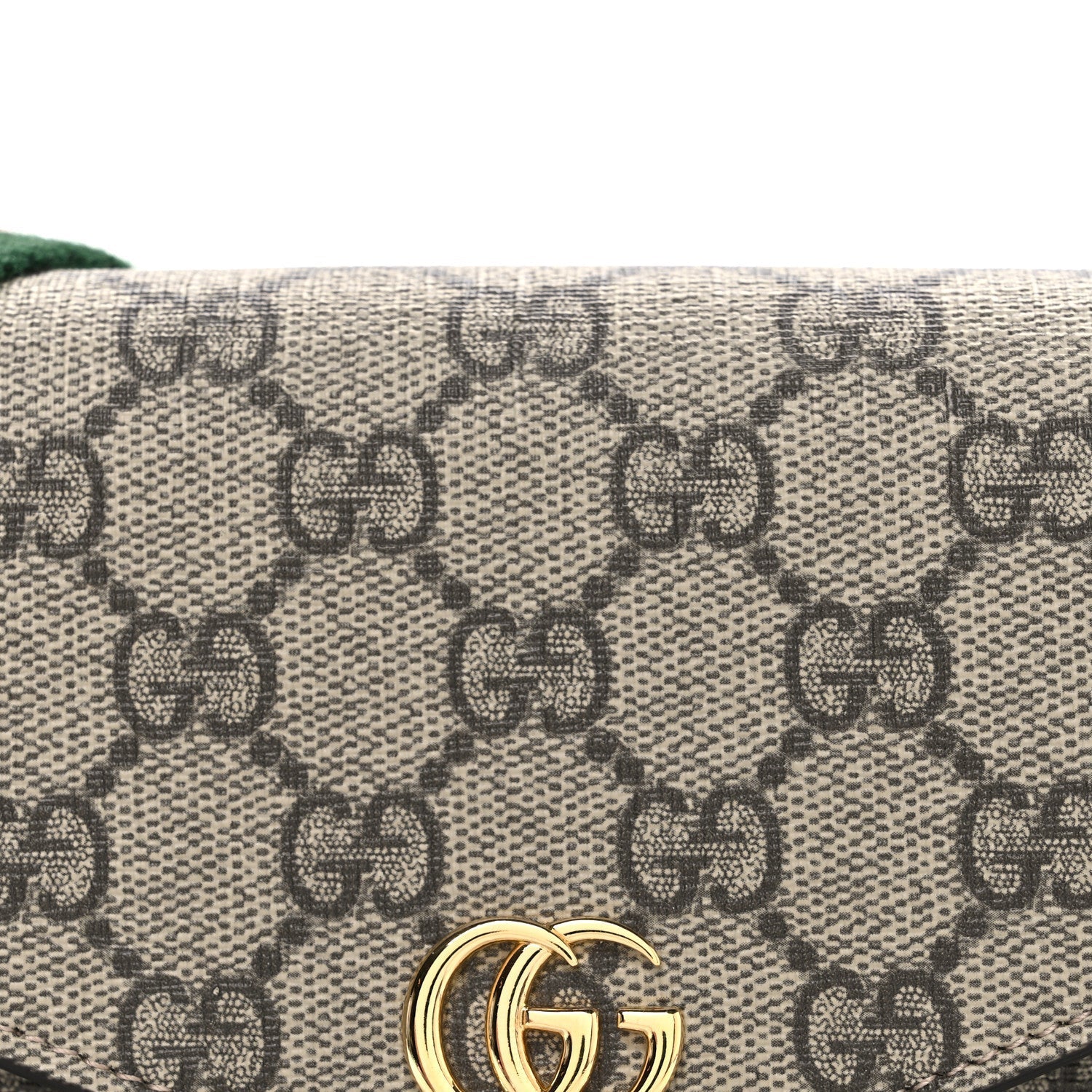 GG Supreme Monogram Textured Dollar Calfskin Web Mini Ophidia Envelope Shoulder Bag Beige Ebony New Acero