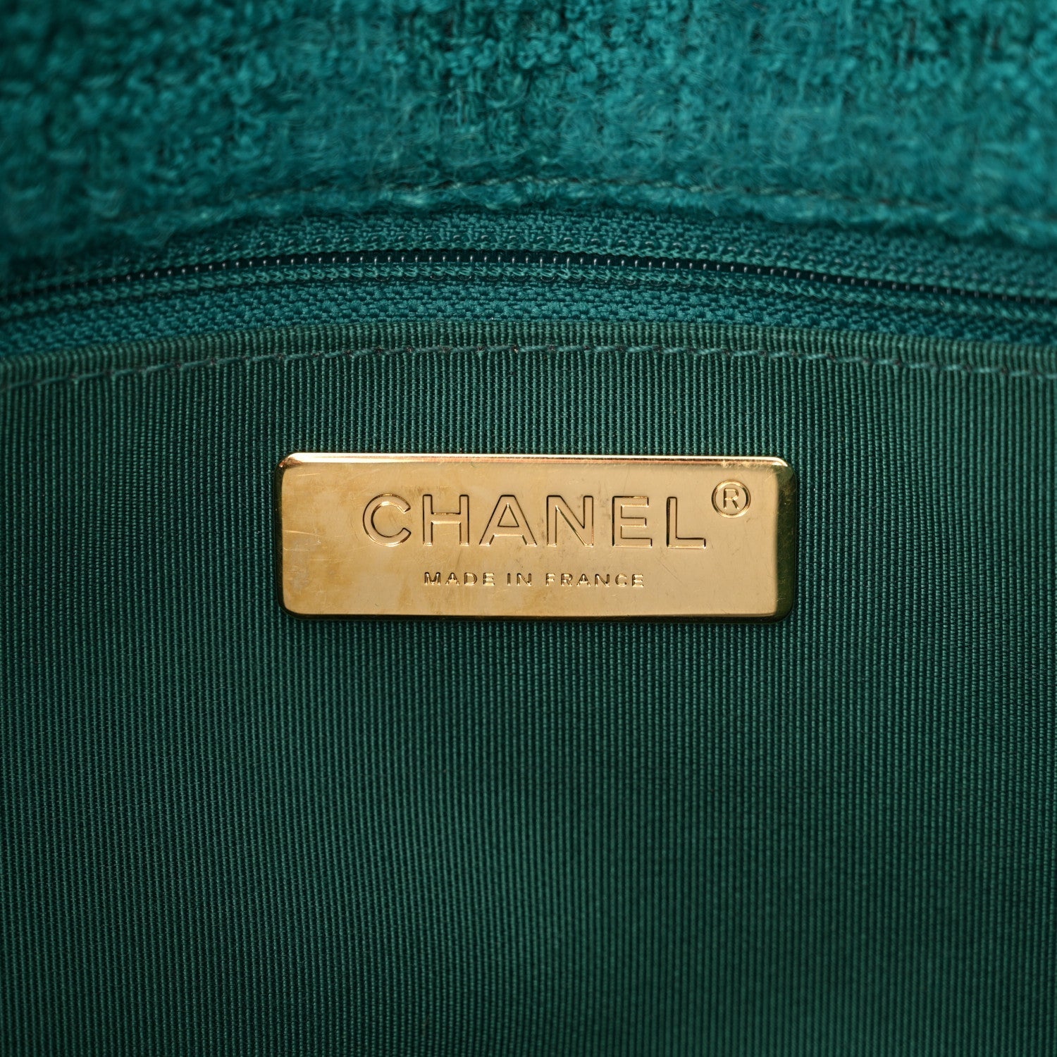 Tweed Quilted Large Chanel 19 Flap Green