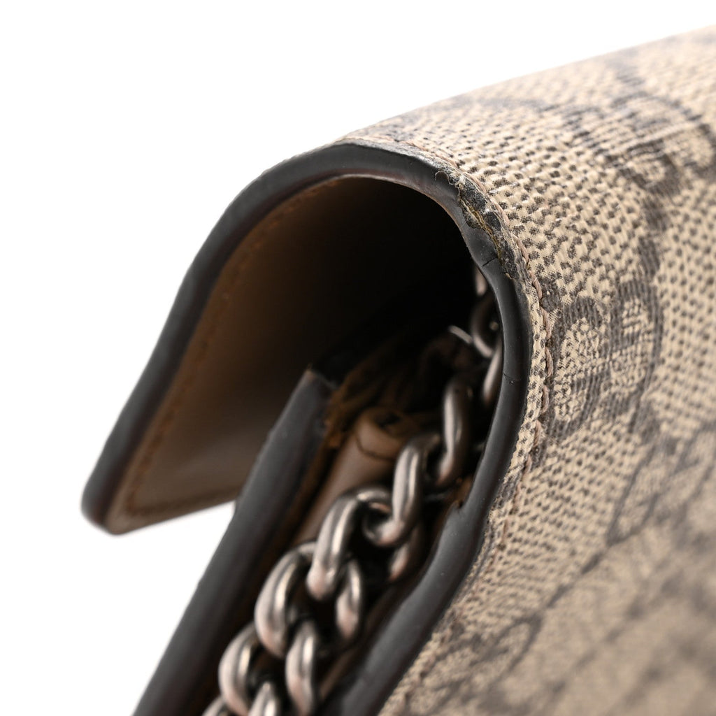 GG Supreme Monogram Mini Dionysus Chain Wallet Beige Taupe