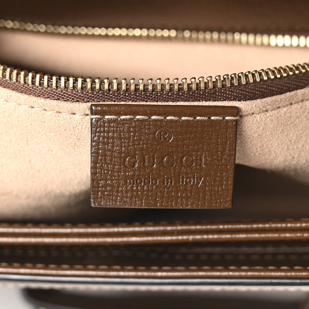 GG Supreme Monogram Horsebit 1955 Shoulder Bag Beige Brown Sugar