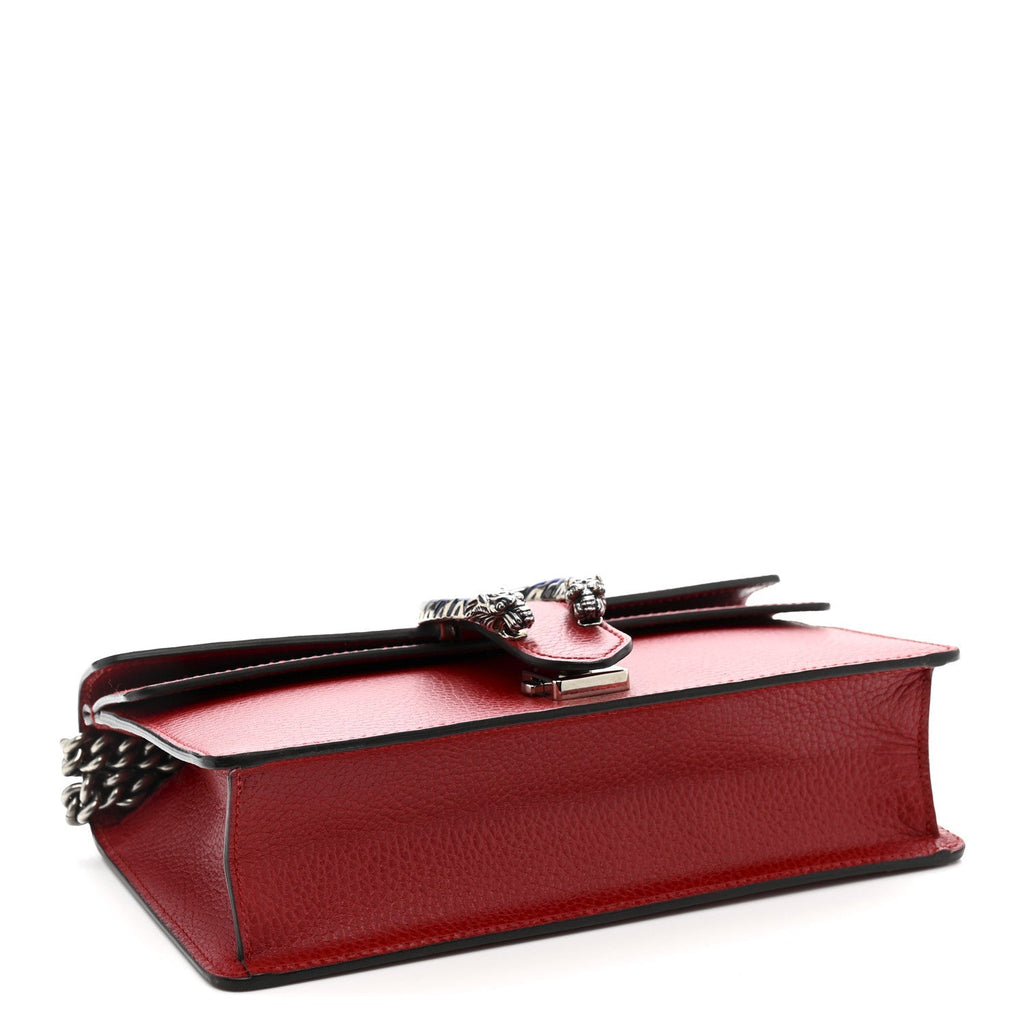 Dollar Calfskin Enamel Dionysus Shoulder Bag Hibiscus Red Electric Blue