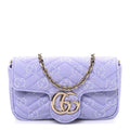 Denim GG Monogram Mini GG Marmont Shoulder Bag Light Purple