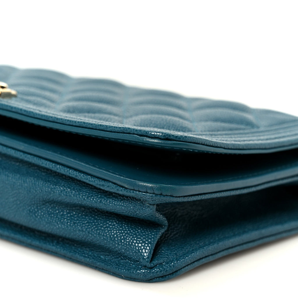 Caviar Quilted Boy Wallet On Chain WOC Blue