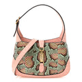 Snakeskin Ostrich Calfskin Small Jackie 1961 Hobo Pink Multicolor