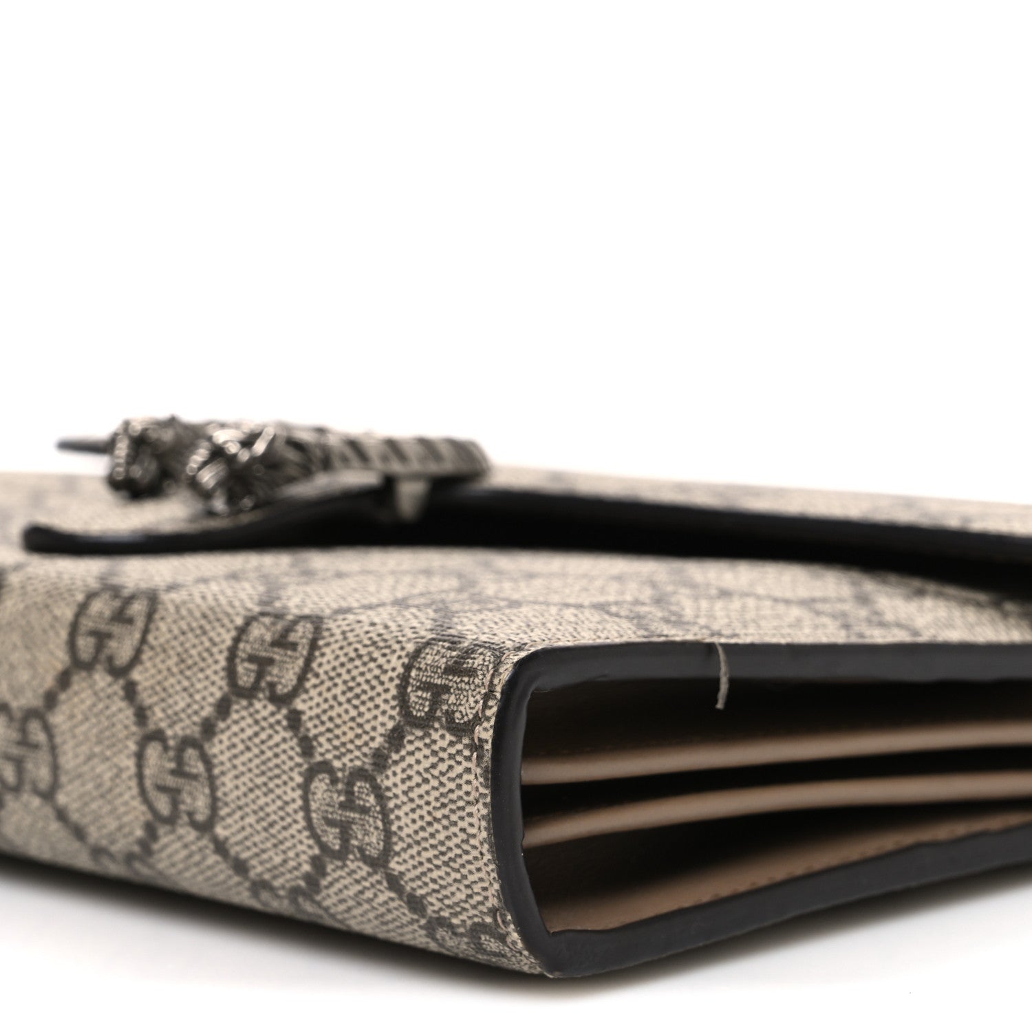 GG Supreme Monogram Mini Dionysus Chain Wallet Beige Taupe