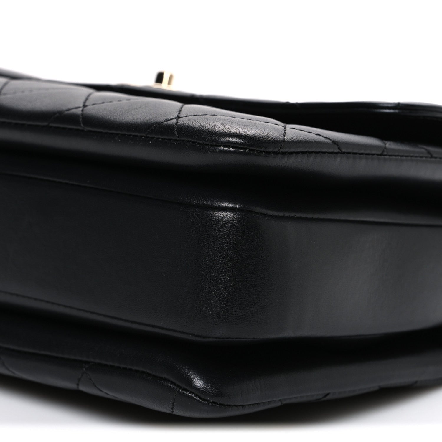 Lambskin Quilted Medium Trendy CC Flap Dual Handle Bag Black