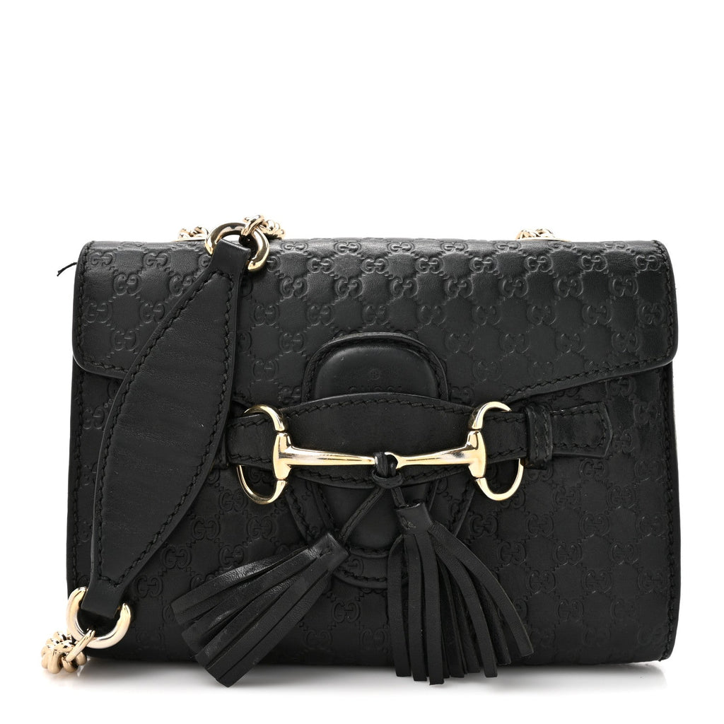 Microguccissima Mini Emily Chain Shoulder Bag Black