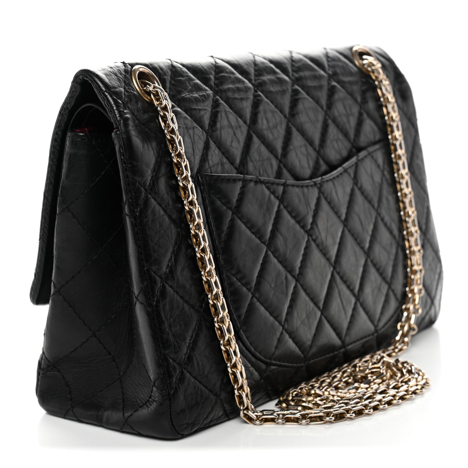 Aged Calfskin Quilted 2.55 Reissue 226 Flap Black