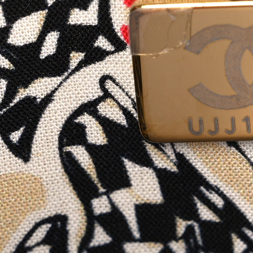Caviar Quilted Striated CC Wallet On Chain WOC Black