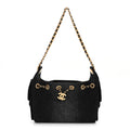 Washed Denim Quilted Mini Chanel 25 Handbag Black