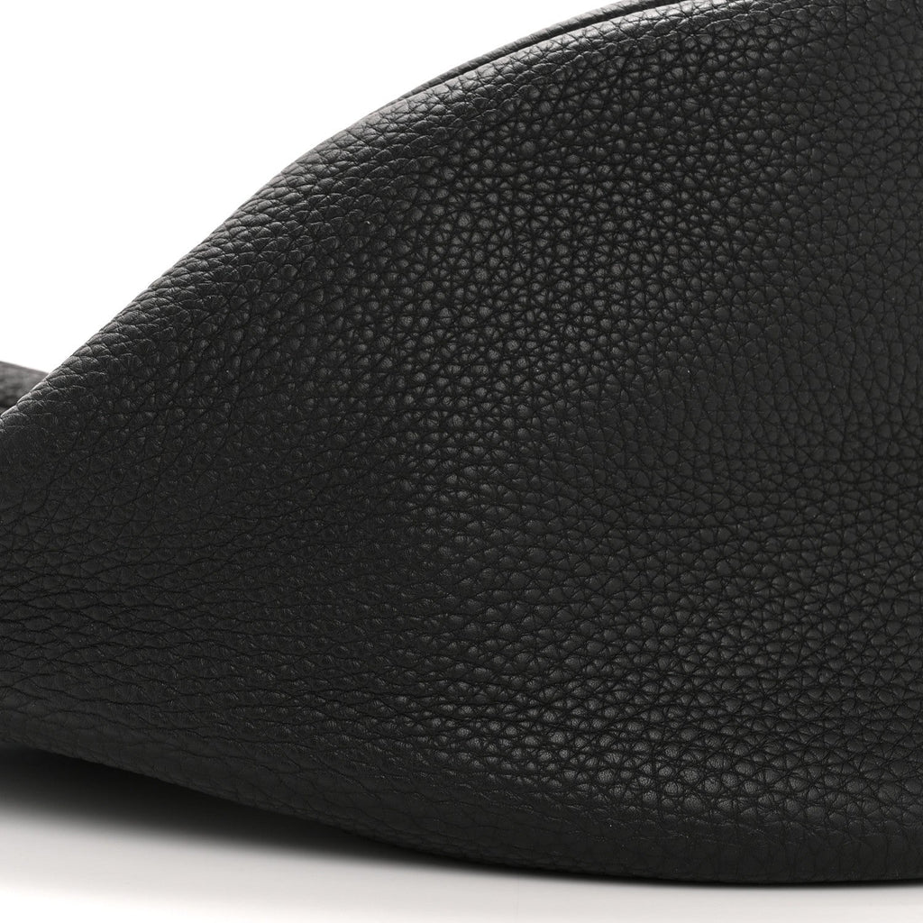 Grained Calfskin Large Slouchy Banana Bag Black