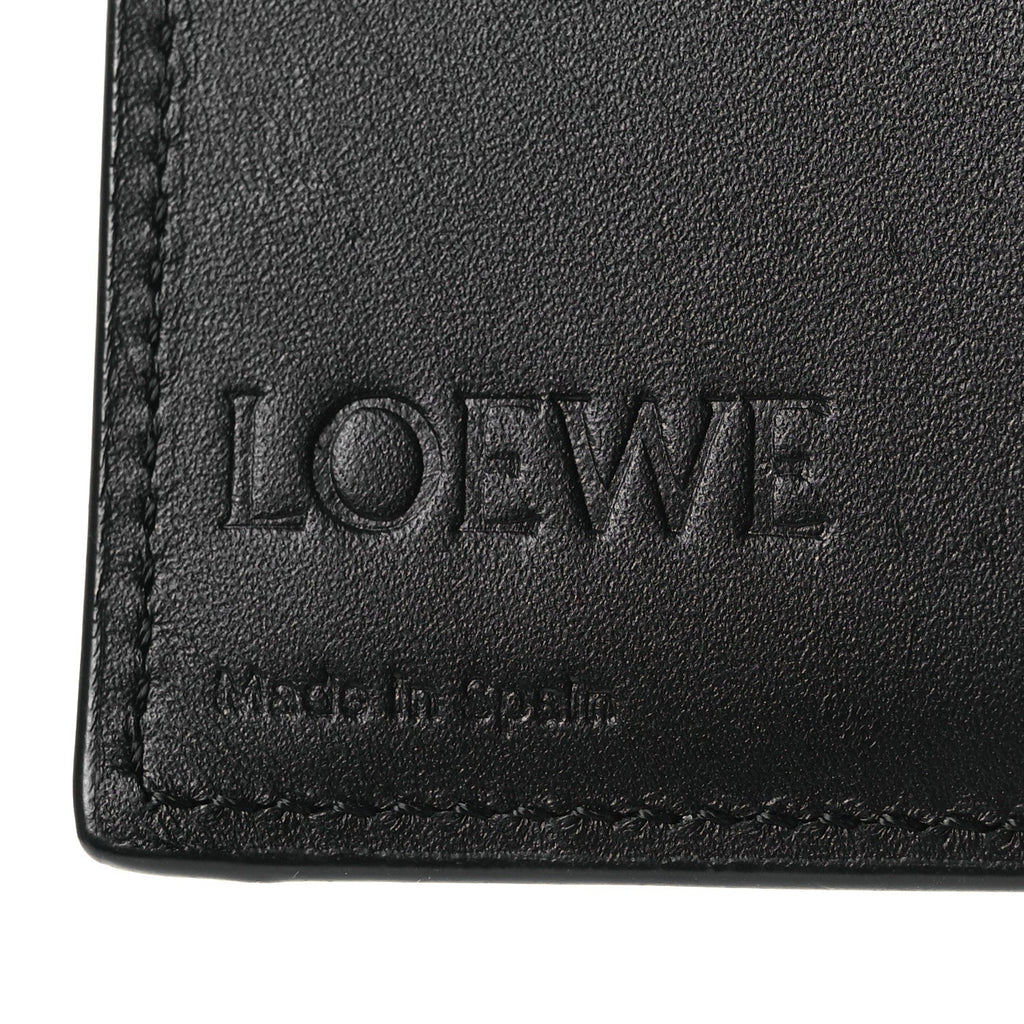 Grained Calfskin Vertical Bi-fold Wallet Black