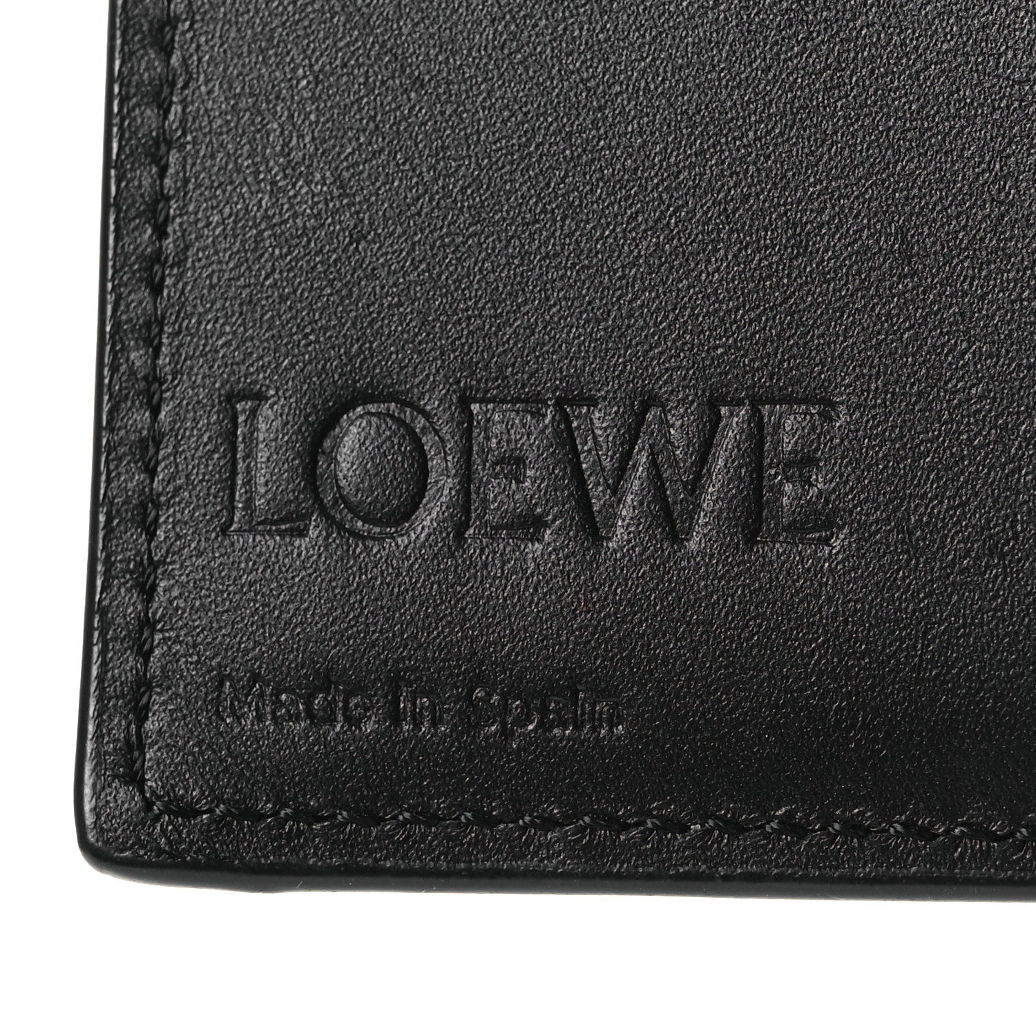 Grained Calfskin Vertical Bi-fold Wallet Black