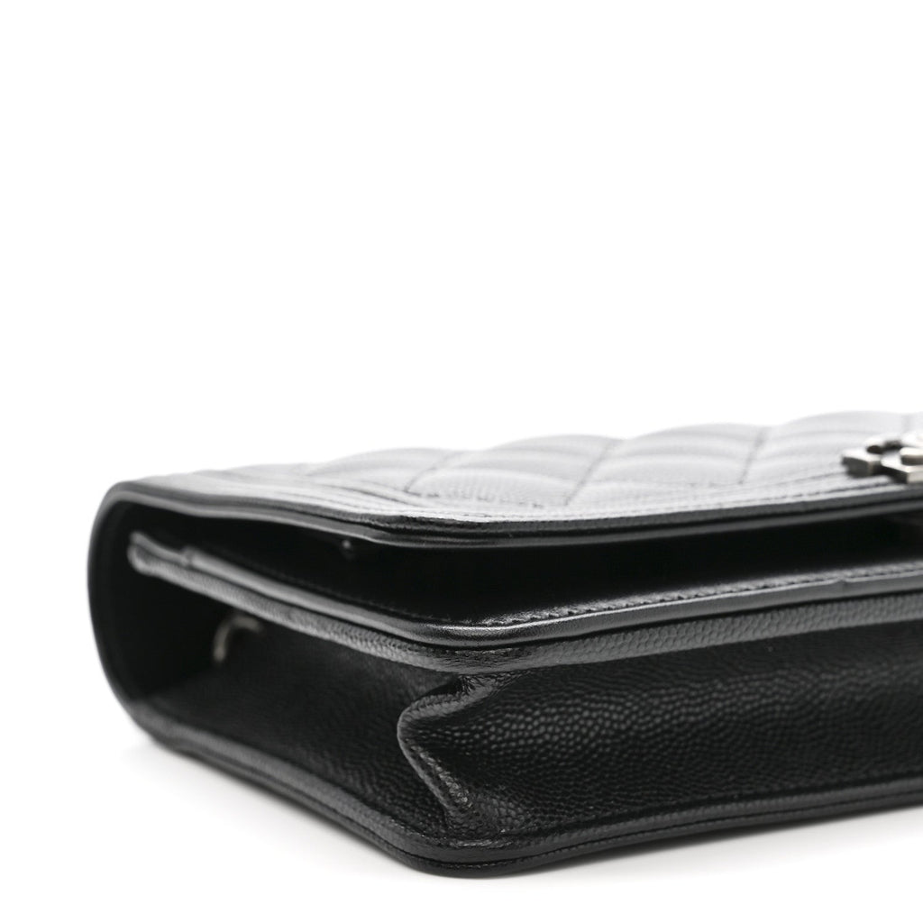 Caviar Quilted Boy Wallet On Chain WOC Black