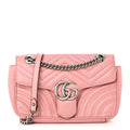 Calfskin Matelasse Small GG Marmont Shoulder Bag Wild Rose