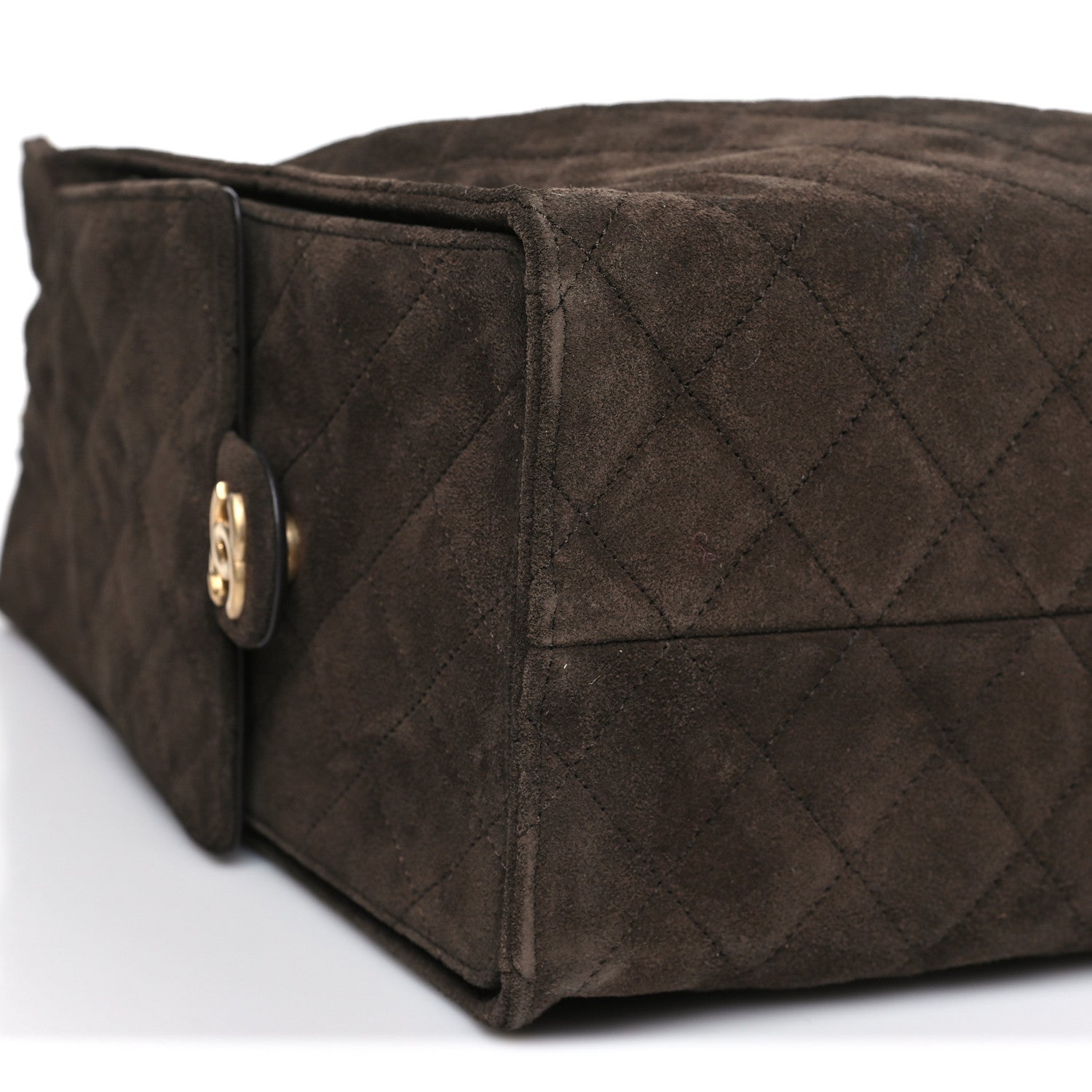 Suede Quilted Medium Chanel 25 Handbag Dark Brown