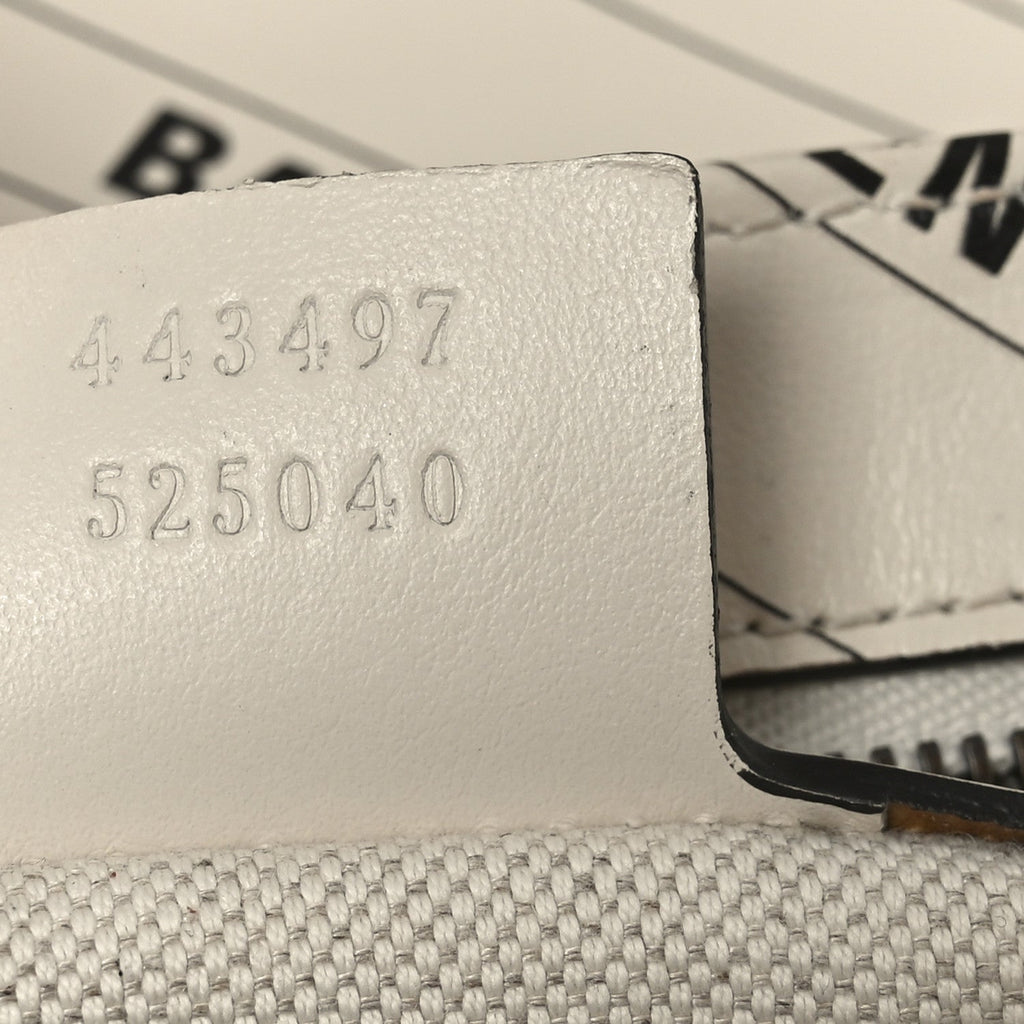 X BALENCIAGA Calfskin Matelasse Logo Print Small GG Marmont Shoulder Bag White
