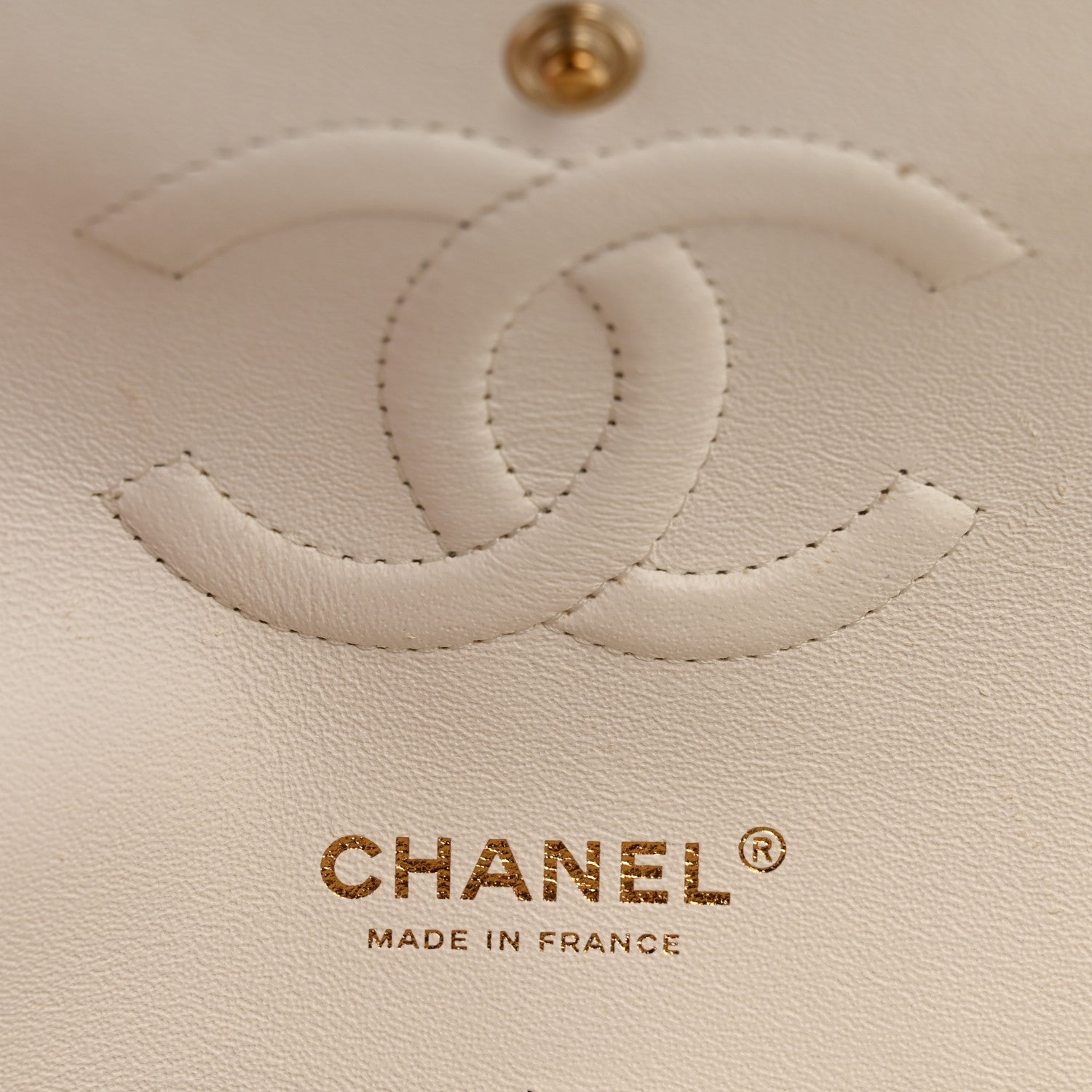 Caviar Quilted Medium Double Flap White
