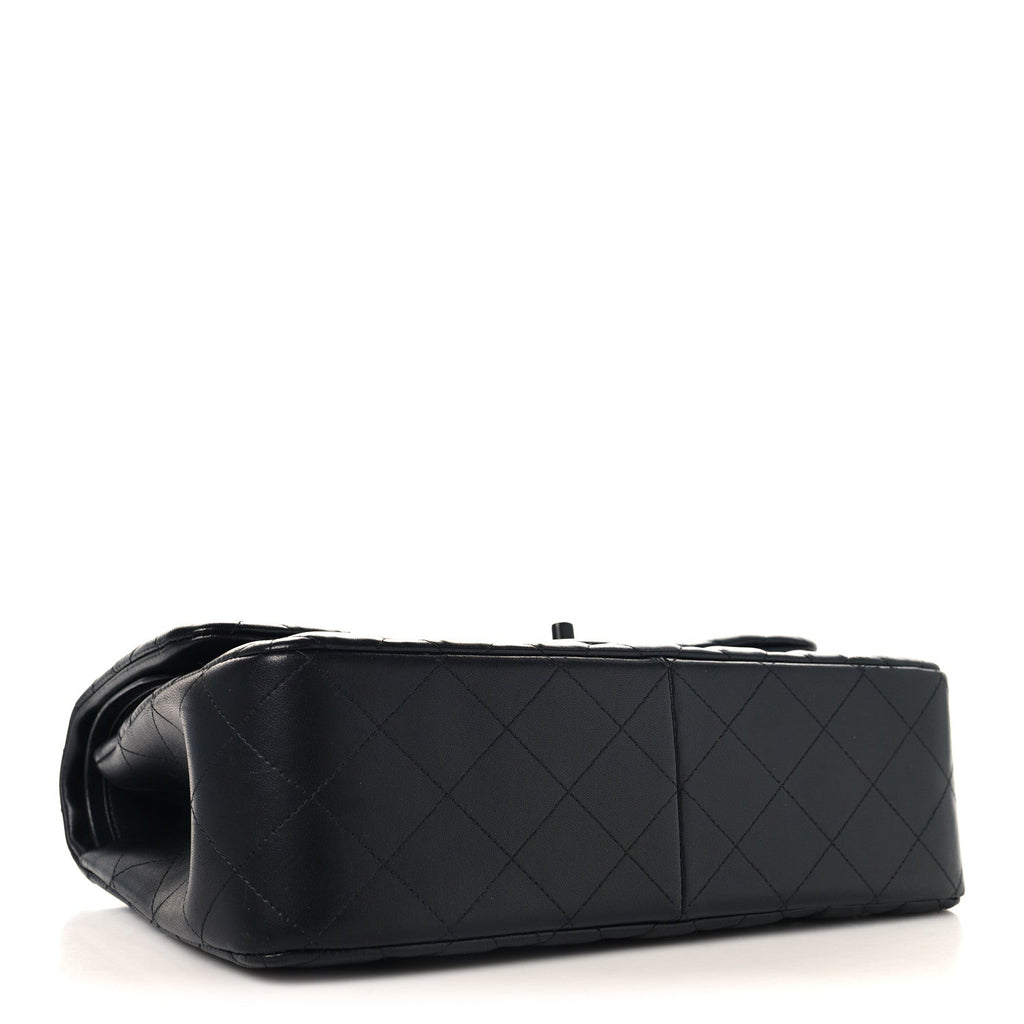 Lambskin Quilted Jumbo Double Flap So Black