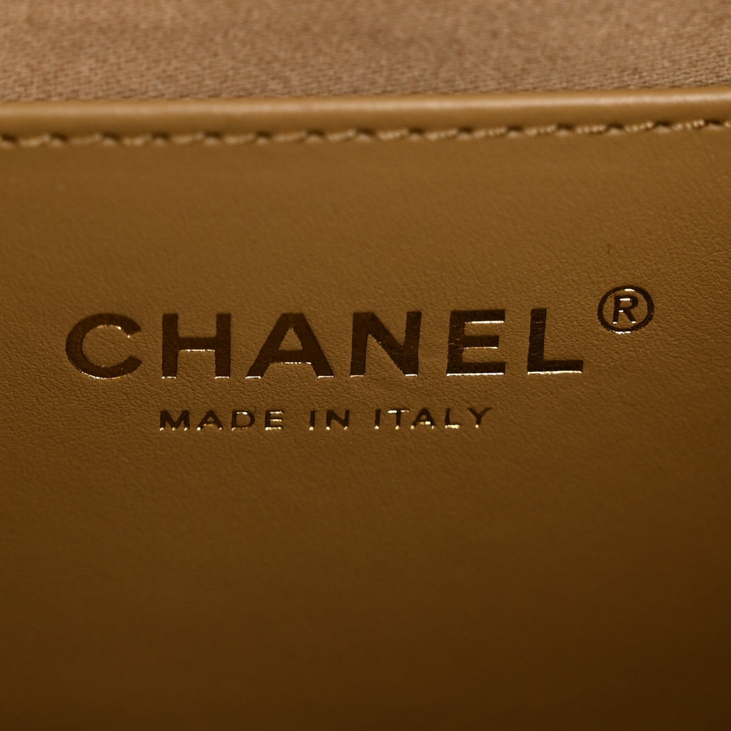 Caviar Quilted Medium Chanel 25 Handbag Dark Beige