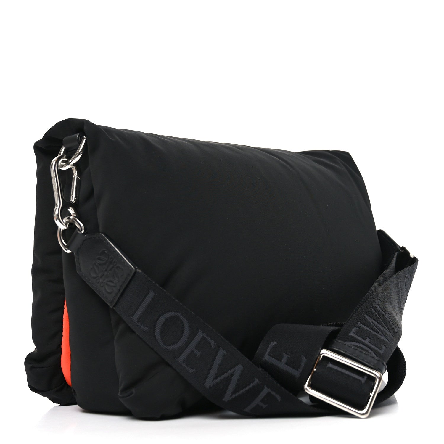 Nylon Medium Goya Puffer Bag Black