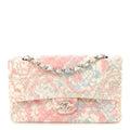 Tweed Quilted Camellia Medium Double Flap Ivory Multicolor