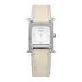 Stainless Steel Alligator Diamond Bezel Mother of Pearl 21mm Heure H Hour Quartz Watch Blanc