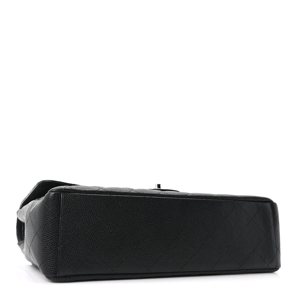 Caviar Quilted Maxi Double Flap Black