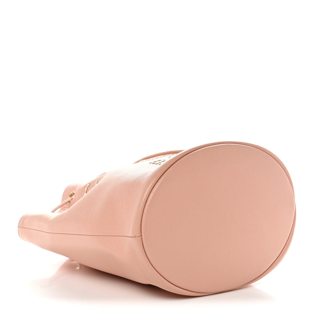 Caviar Deauville Drawstring Bucket Bag Light Pink