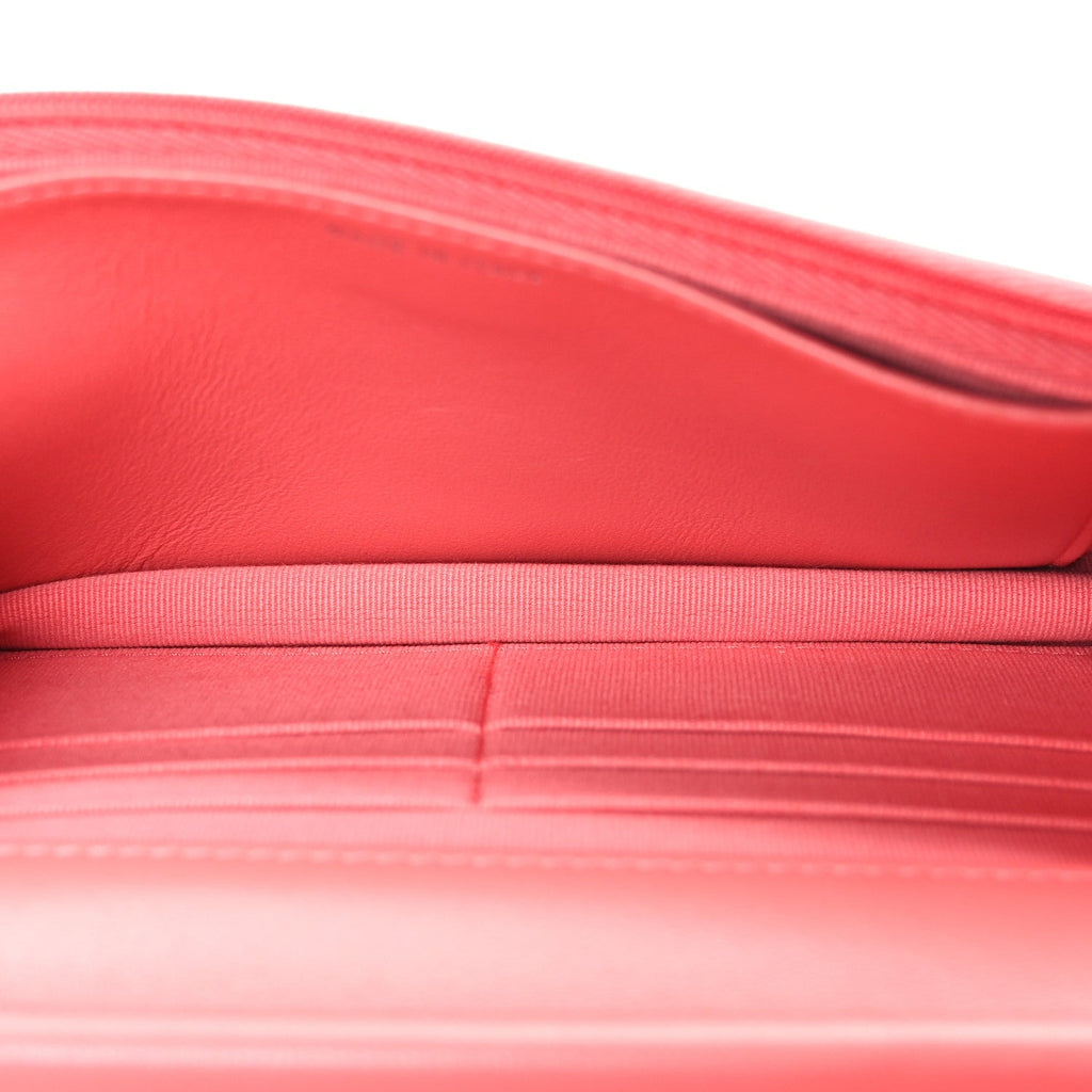 Lambskin Quilted Wallet On Chain WOC Pink