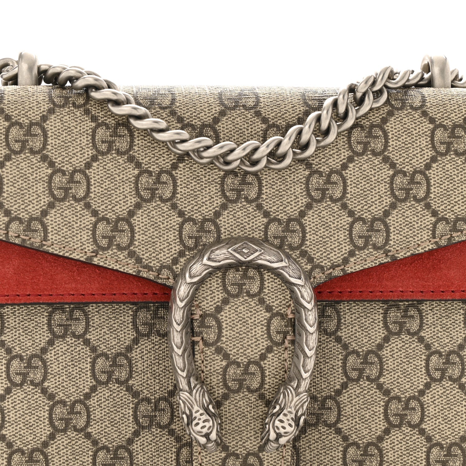 GG Supreme Monogram Mini Dionysus Shoulder Bag Hibiscus Red
