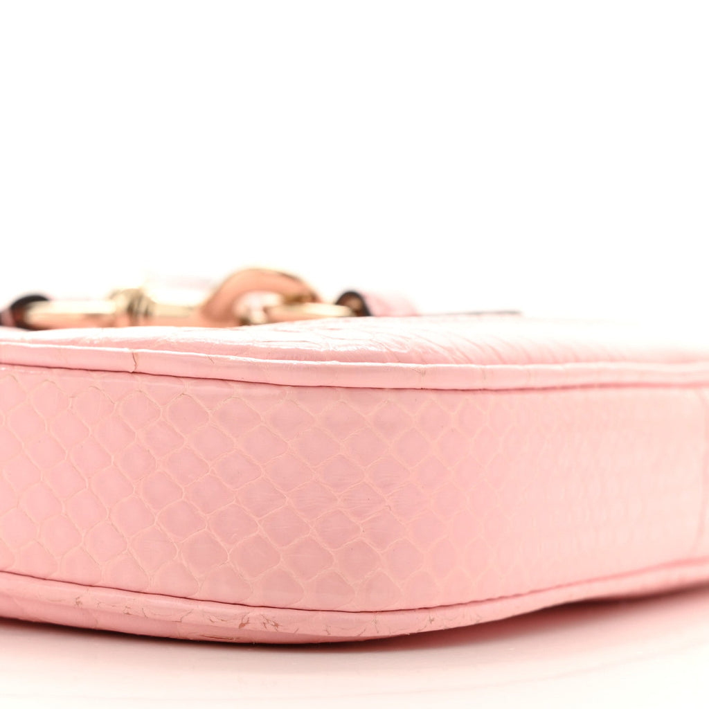Snakeskin Mini Jackie Notte Bag Pink