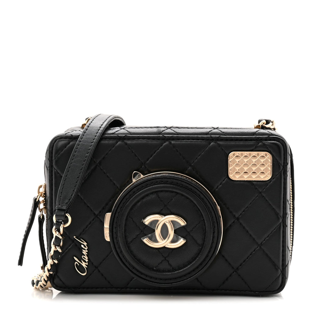 Lambskin Quilted Coco Click Bag Black