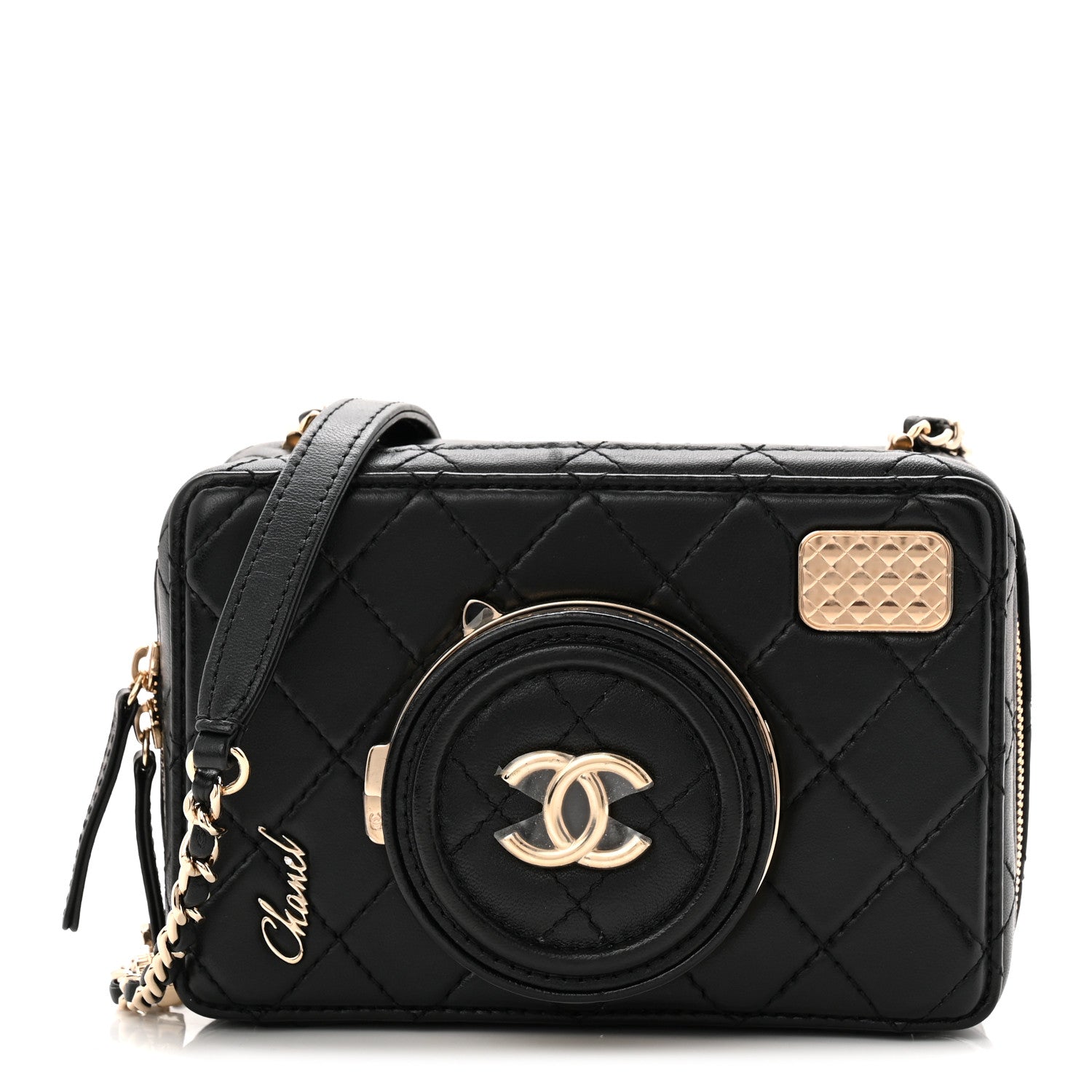 Lambskin Quilted Coco Click Bag Black