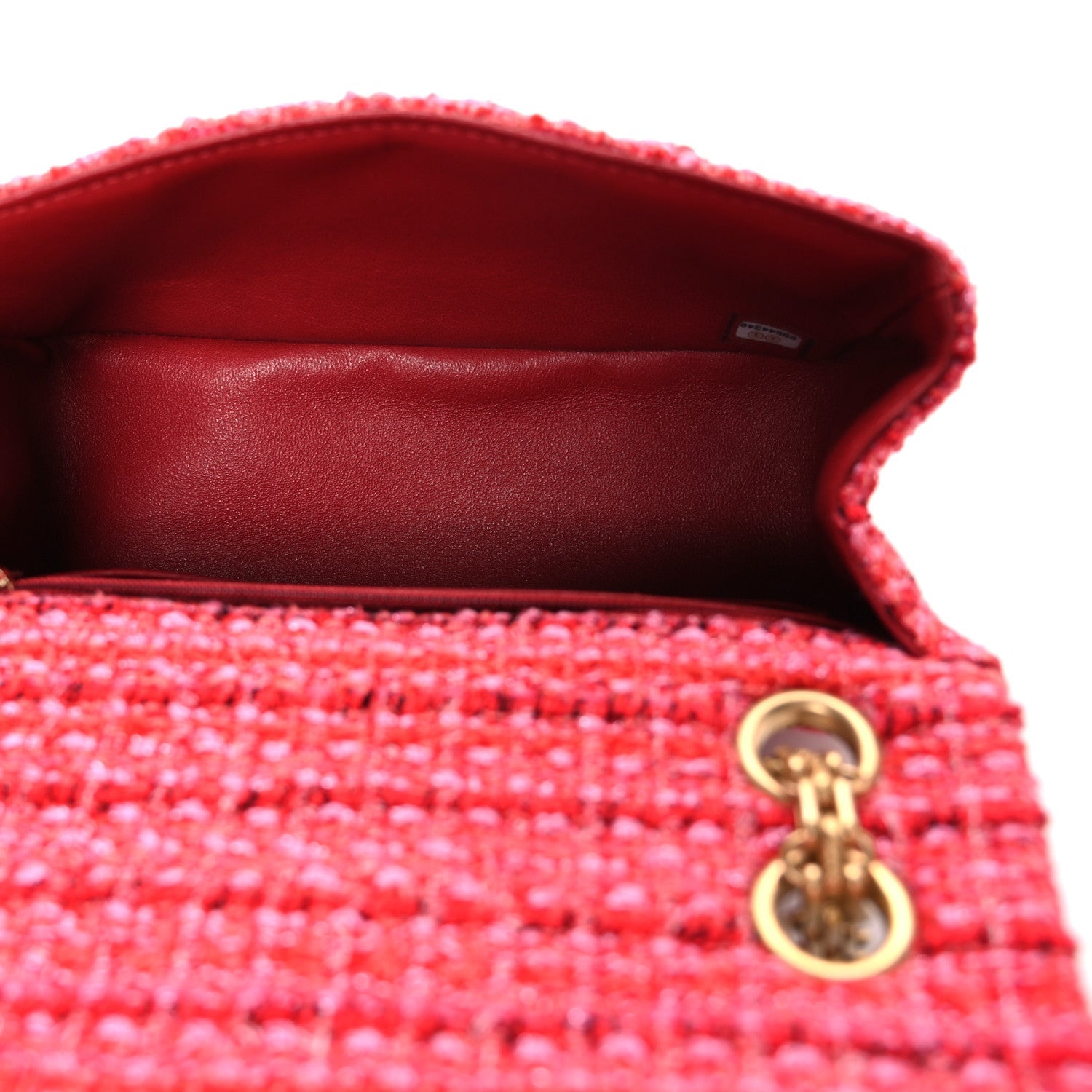 Tweed Quilted Mini 2.55 Reissue Flap Red Ecru Black