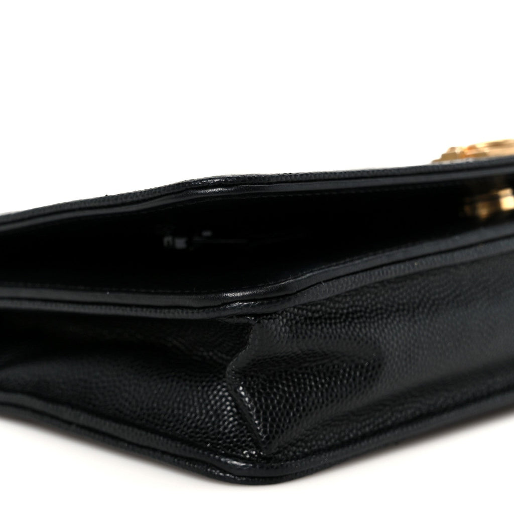 Caviar Quilted Boy Wallet On Chain WOC Black