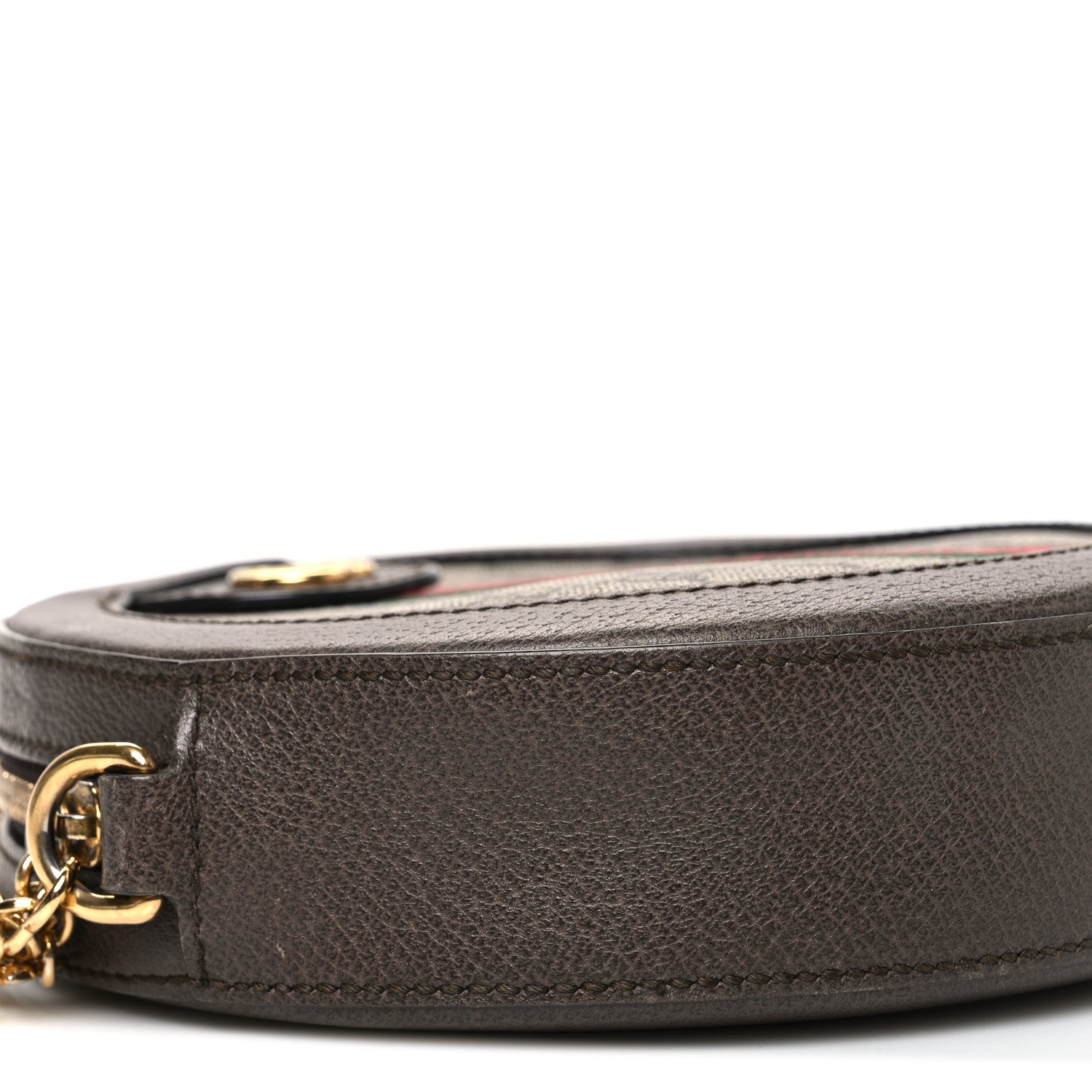 GG Supreme Monogram Web Mini Ophidia Round Shoulder Bag Brown