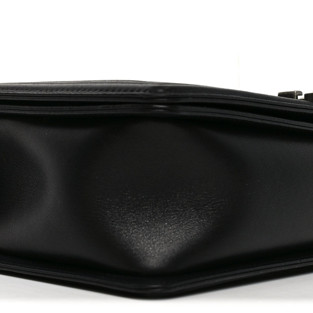 Calfskin Quilted New Medium Boy Flap Black