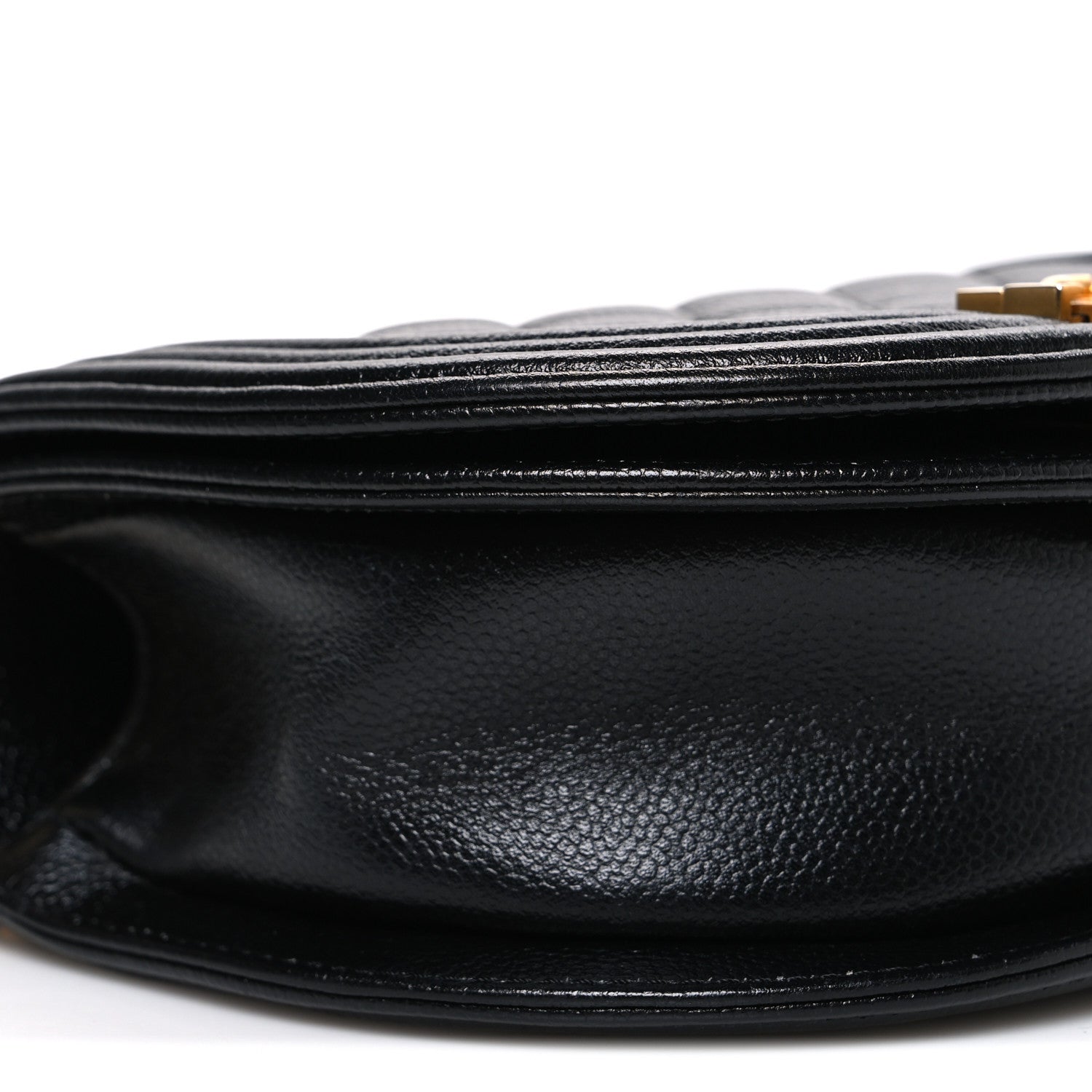 Caviar Quilted Small Boy Messenger Bag Black