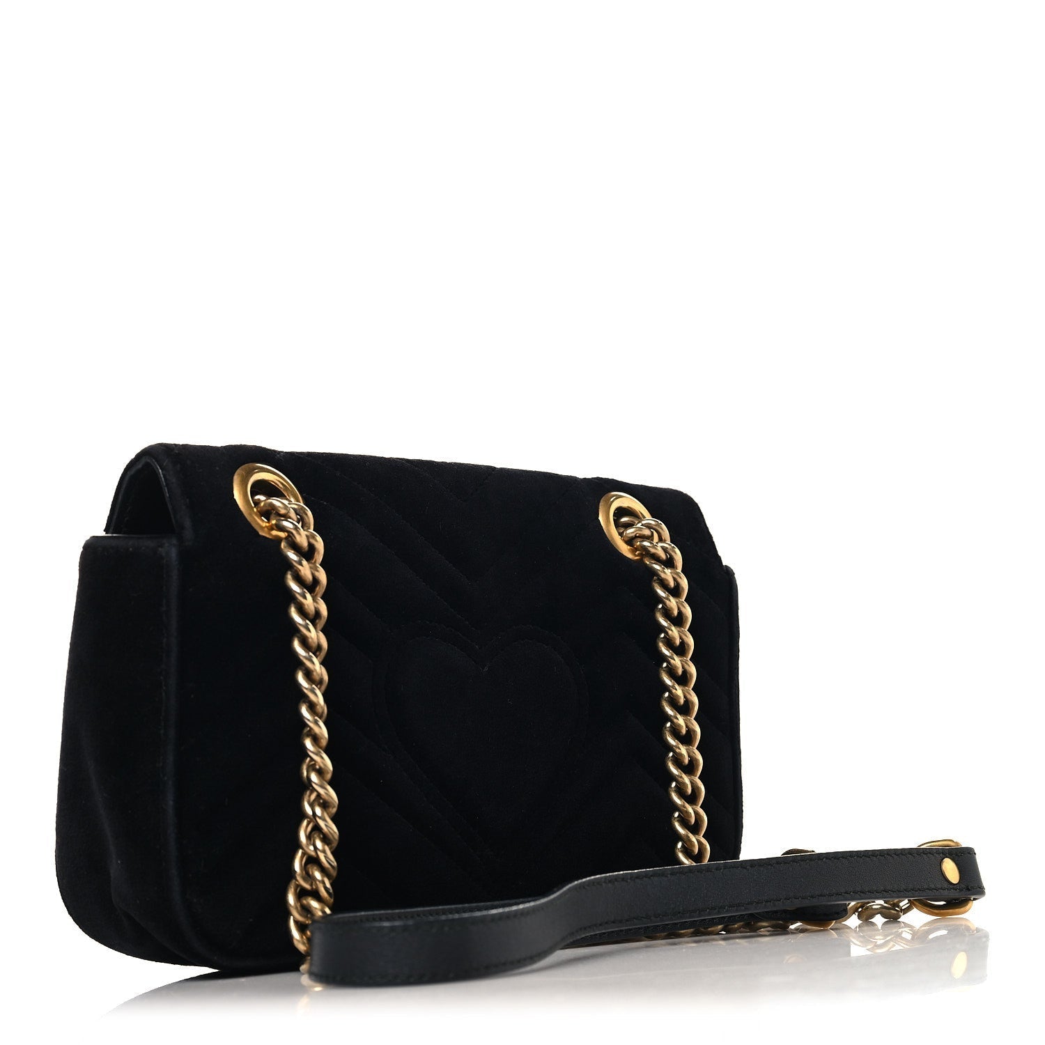 Velvet Matelasse Mini GG Marmont Shoulder Bag Black