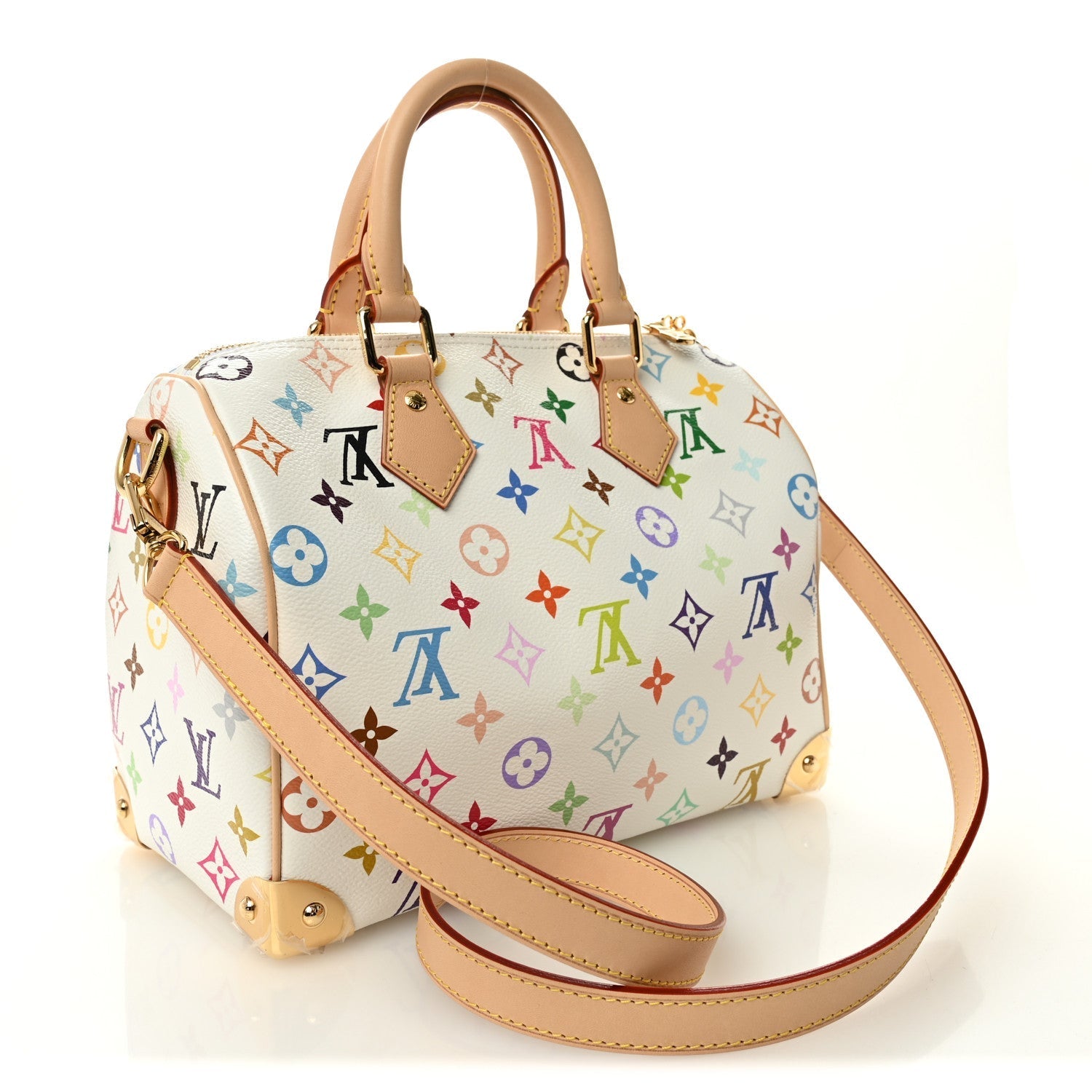 LV X TM Monogram Multicolor Speedy Bandouliere 25 White