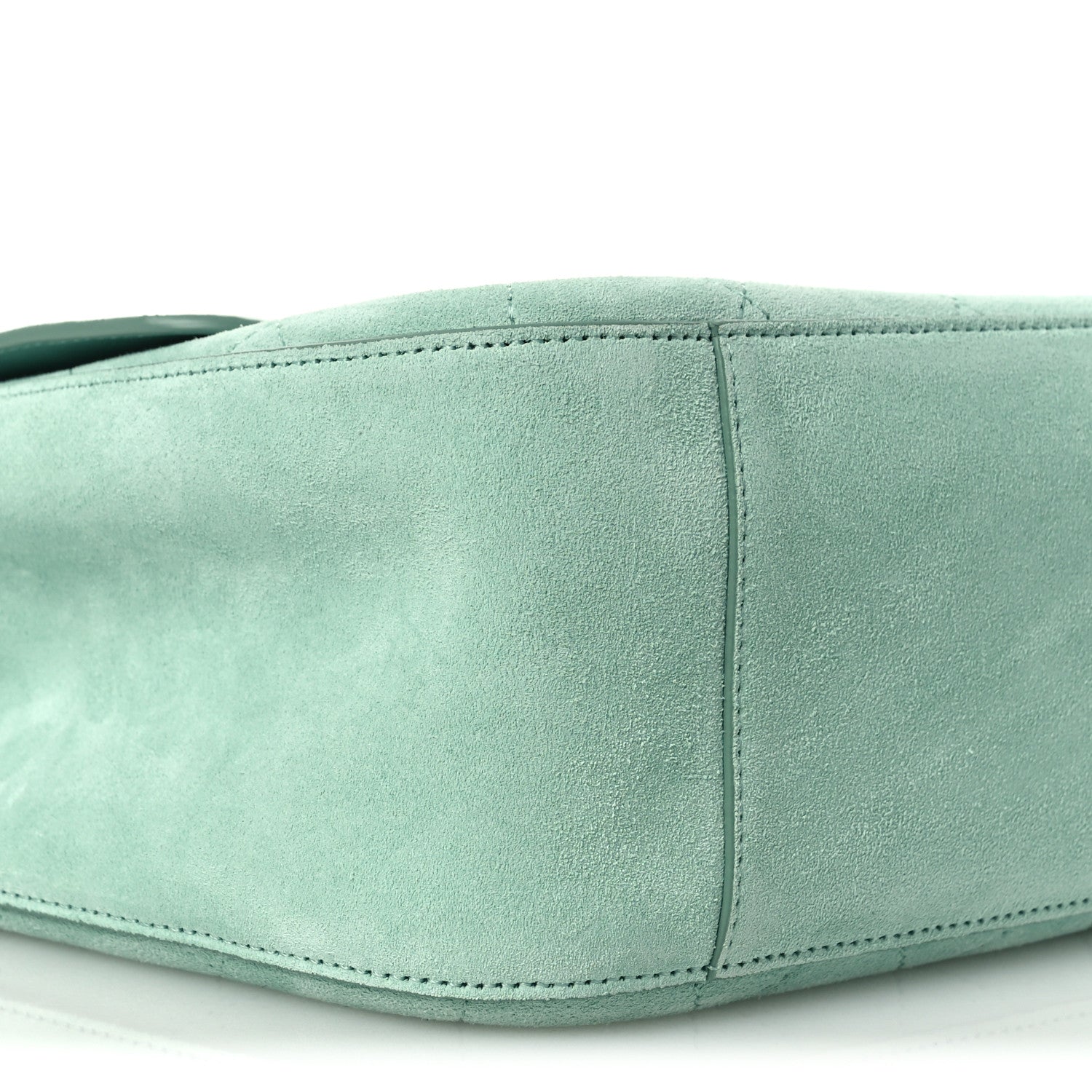 Suede Calfskin Small Souplissimo Maxi Flap Green