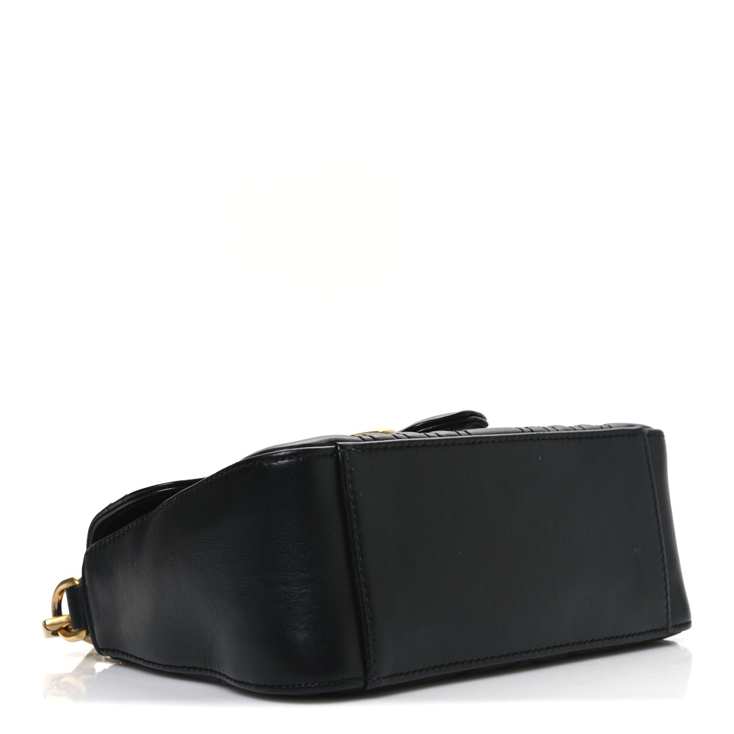 Calfskin Matelasse Mini GG Marmont Top Handle Shoulder Bag Black