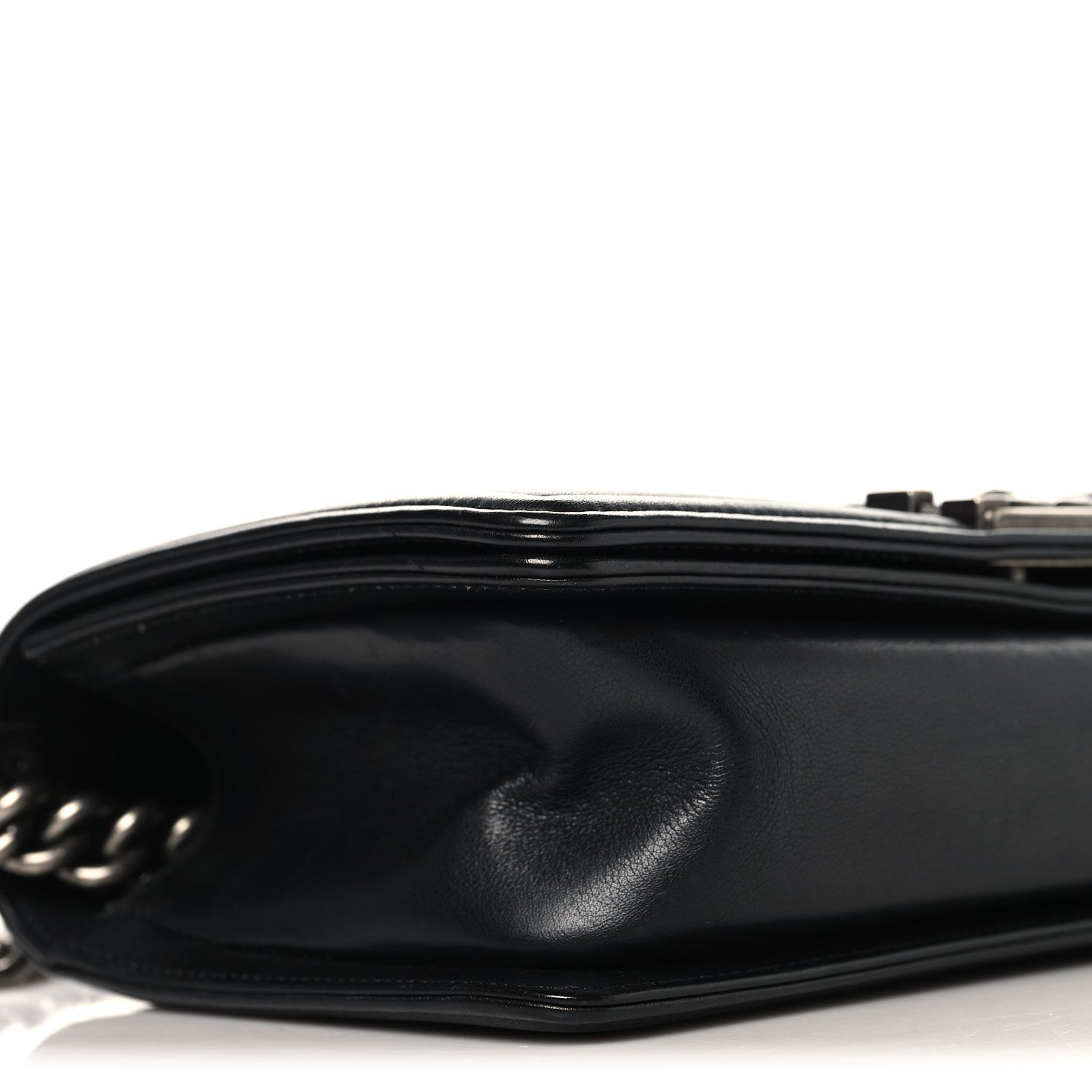 Lambskin Braided Woven Medium Boy Flap Black