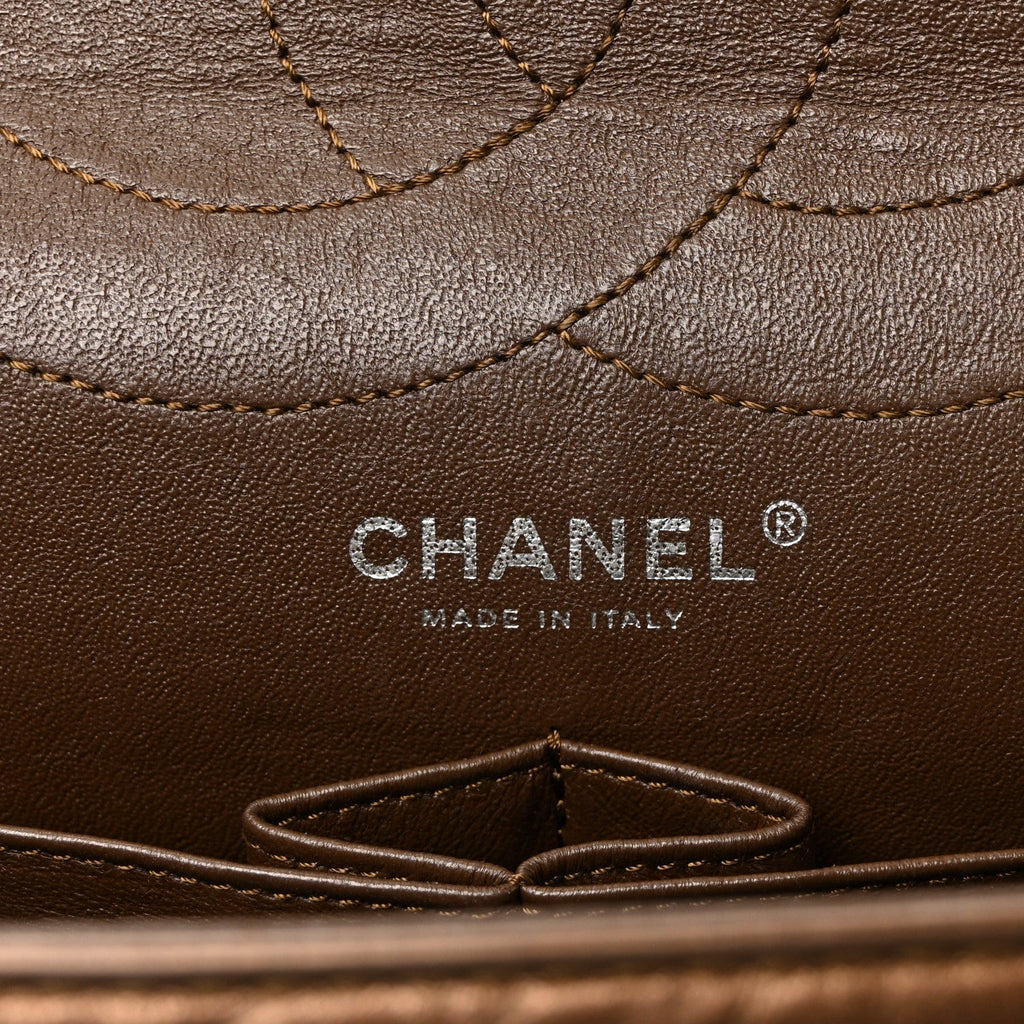 Metallic Aged Calfskin Quilted 2.55 Reissue 227 Flap Bronze