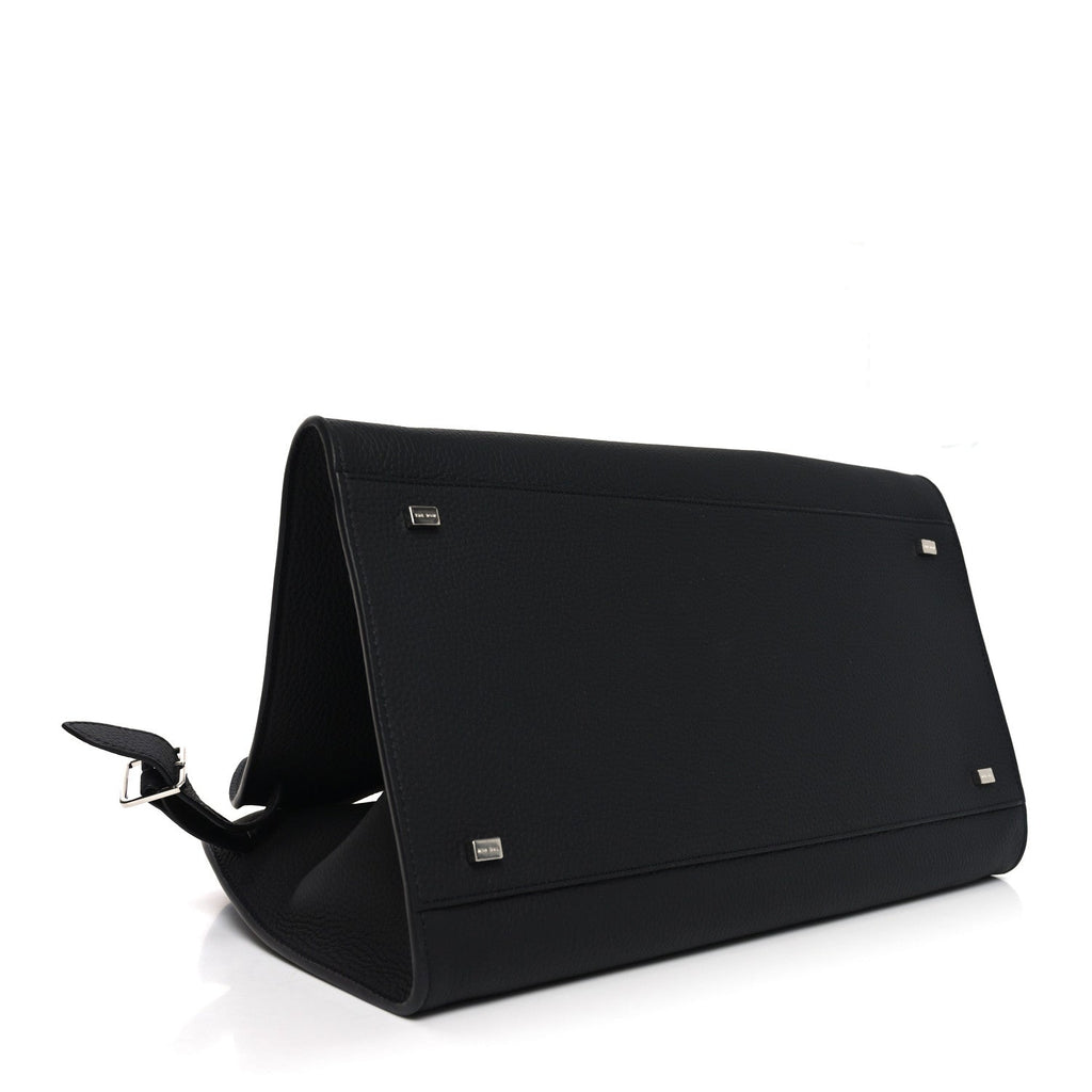 Matte Grained Calfskin Soft Margaux 15 Black