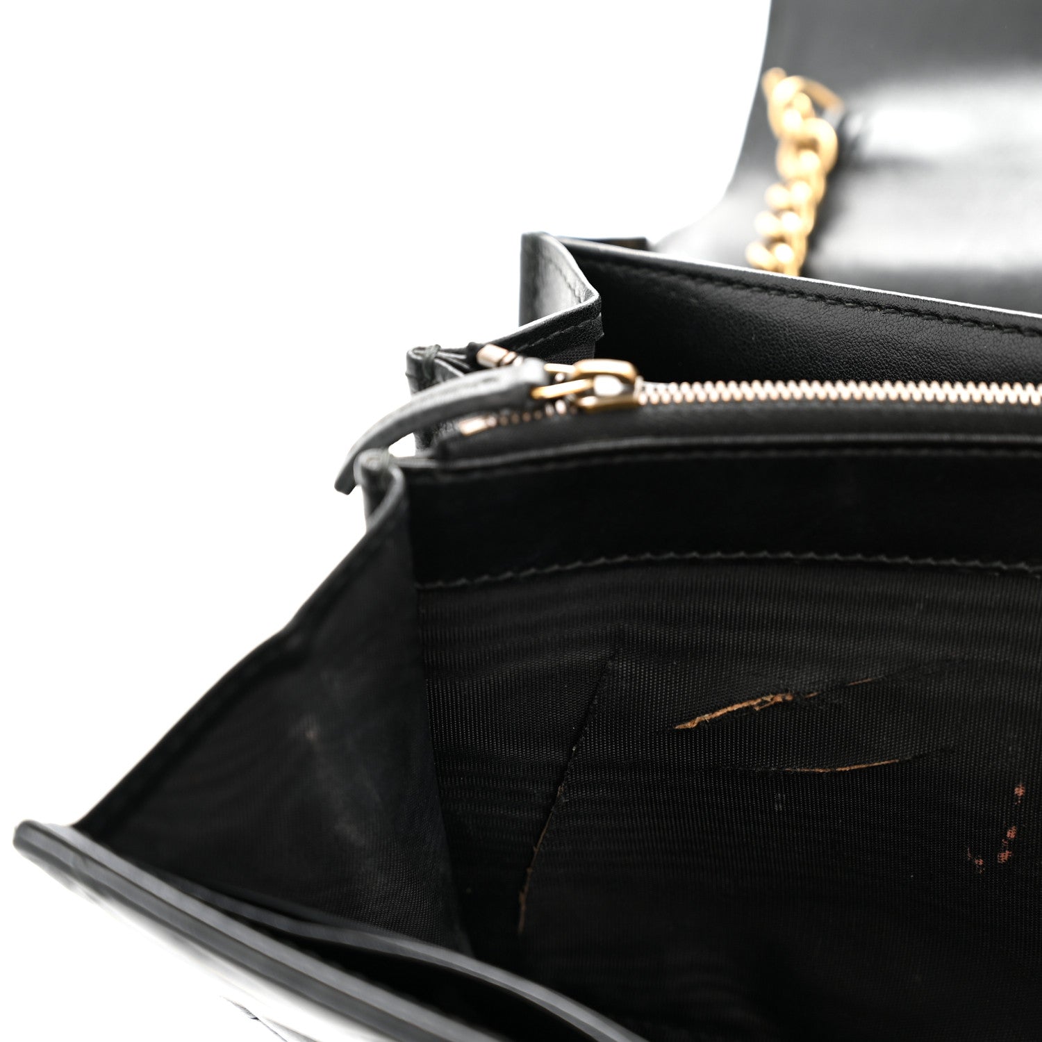 Calfskin Matelasse GG Marmont Chain Wallet Black